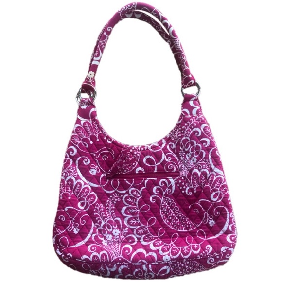 Vera Bradley magenta & white shoulder bag - Picture 2 of 6